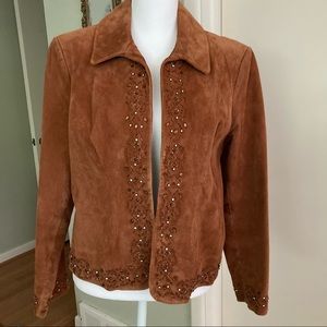 Autumn bliss💥🧡Suede jacket with bling embellishments🍁coldwater creek